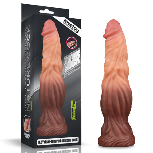 Фаллоимитатор LoveToy DualLoveToyLayered Silicone Cock 9.5 Brown