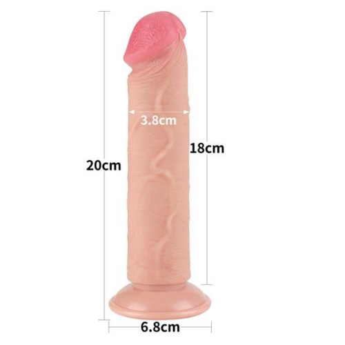 Фаллоимитатор LoveToy Sliding-Skin Dual Layer Dong 8 Flesh