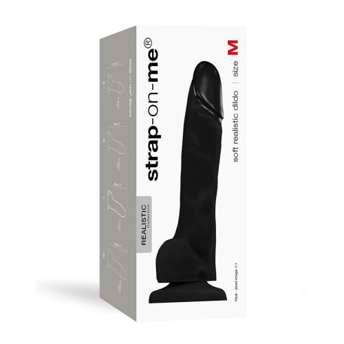 Реалістичний фалоімітатор Strap-On-Me SOFT REALISTIC DILDO Чорний Size M