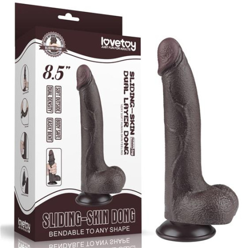Фаллоимитатор LoveToy Sliding-Skin Dual Layer Dong 8.5 998 Black
