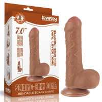 Фалоімітатор LoveToy Sliding-Skin Dual Layer Dong 7 991 Brown