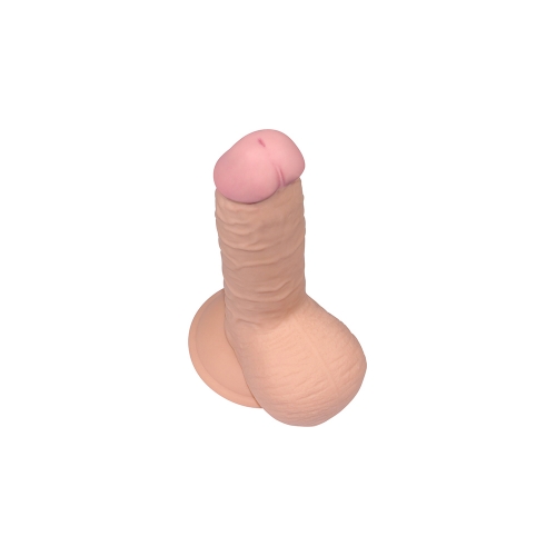 Фалоімітатор з мошонкою LoveToy Dildo The Ultra Soft Dude Тілесний 19 см