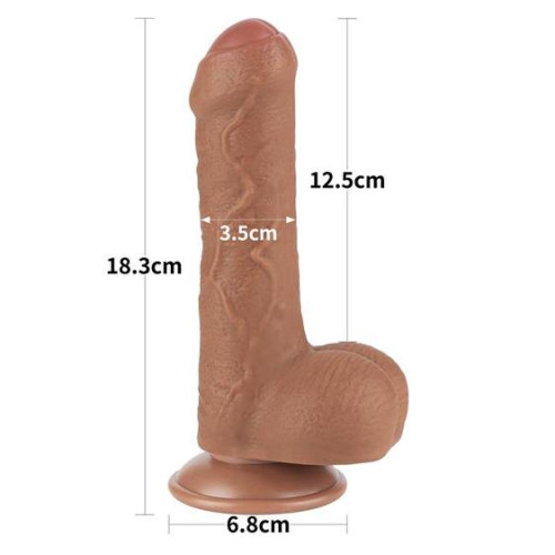 Фаллоимитатор LoveToy Sliding-Skin Dual Layer Dong 7 991 Brown