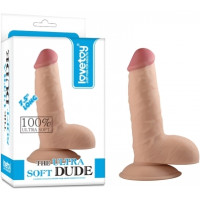 Фаллоимитатор с мошонкой LoveToy Dildo The Ultra Soft Dude Телесный 19 см