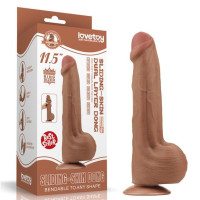 Фалоімітатор LoveToy Sliding-Skin Dual Layer Dong 11.5 Brown