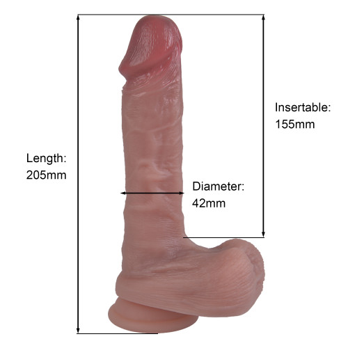 Фаллоимитатор Erospace Natural Play Silicone Dildo D2, 20.6 см