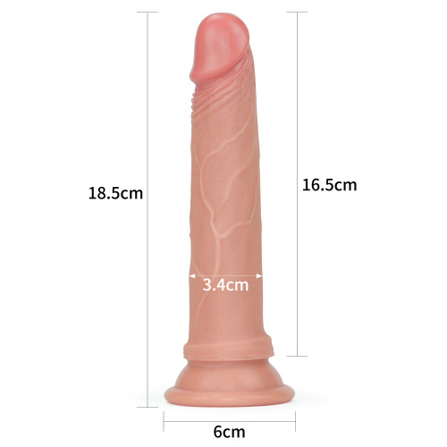 Фалоімітатор LoveToy Dual-Layered Silicone Cock 7 Flesh