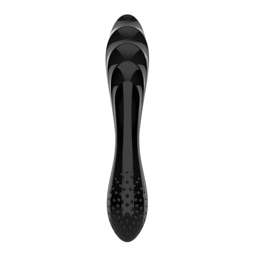 Двухсторонний стеклянный дилдо Satisfyer Dazzling Crystal 1 Black, очень крепкий, без стопера.