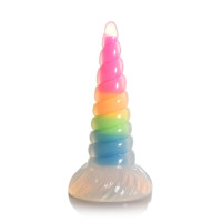 Фентезійний фалоімітатор Creature Cocks Luminescent Rainbow Silicone Dildo