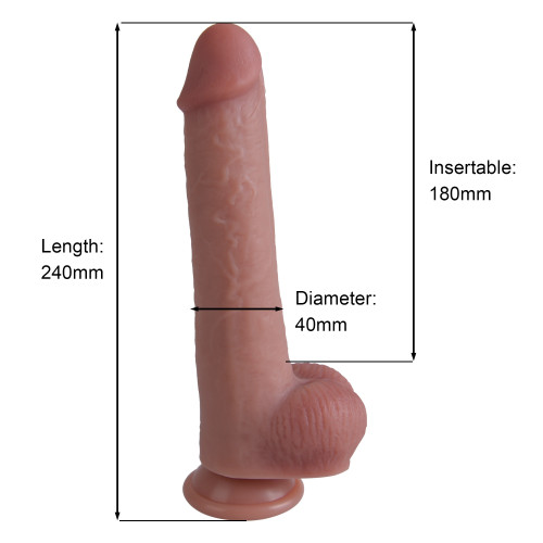 Фаллоимитатор Erospace Natural Play Silicone Dildo D3, 24 см