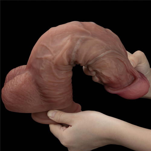 Фаллоимитатор LoveToy DualLoveToyLayered Silicone Cock XXL 10.5 Brown