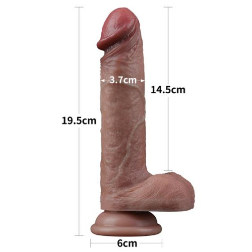Фаллоимитатор LoveToy Dual-Layered Silicone Cock 7.5 Brown