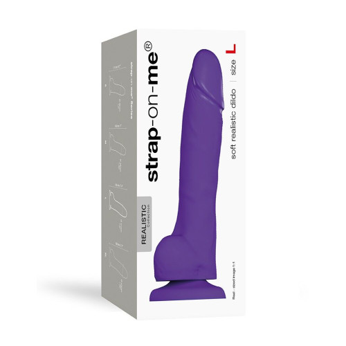 Реалистичный фаллоимитатор Strap-On-Me SOFT REALISTIC DILDO Фиолетовый Size L
