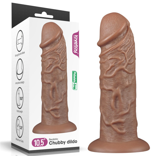Фаллоимитатор LoveToy Realistic Chubby Dildo 10.5 Коричневый