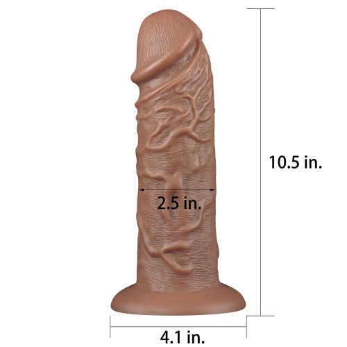 Фаллоимитатор LoveToy Realistic Chubby Dildo 10.5 Коричневый