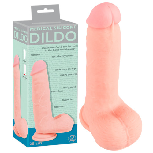 Фалоімітатор You2Toys з мошонкою Medical Silicone Dildo Тілесний 20 см 526681