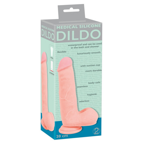 Фалоімітатор You2Toys з мошонкою Medical Silicone Dildo Тілесний 20 см 526681