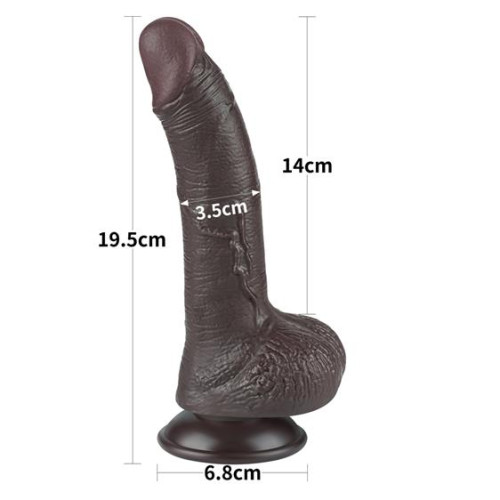 Фалоімітатор LoveToy Sliding-Skin Dual Layer Dong 7.5 992 Black