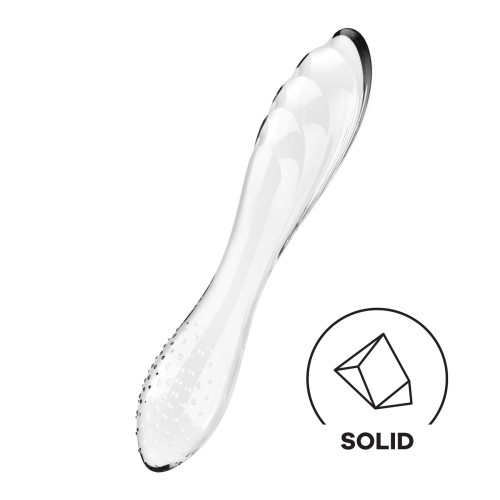 Двухсторонний стеклянный дилдо Satisfyer Dazzling Crystal 1 Transparent, очень крепкий, без стопера.