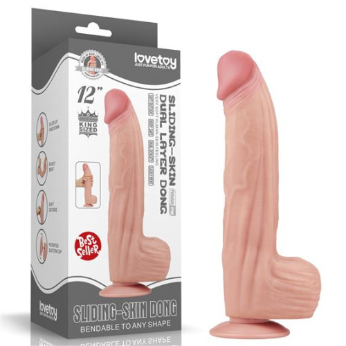 Фалоімітатор LoveToy Sliding-Skin Dual Layer Dong 12 Flesh