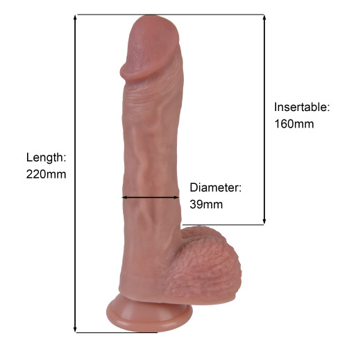 Фаллоимитатор Erospace Natural Play Silicone Dildo D5, 22 см