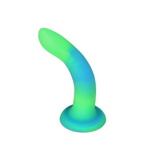 Светящийся в темноте фаллоимитатор ADDICTION Rave 8 Glow in the Dark Dildo Blue Green, 20,3 см