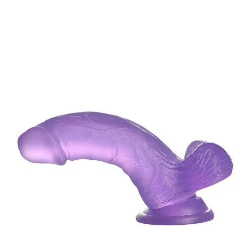Фалоімітатор з мошонкою LoveToy Jelly Studs Crystal Dildo Small 6 Purple