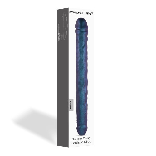 Фаллоимитатор двойной Strap-On-Me DOUBLE DONG REALISTIC DILDO - SNAKY METALLIC COLOR