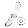 Двухсторонний стеклянный дилдо Satisfyer Double Crystal Transparent, боросиликатное стекло, унисекс