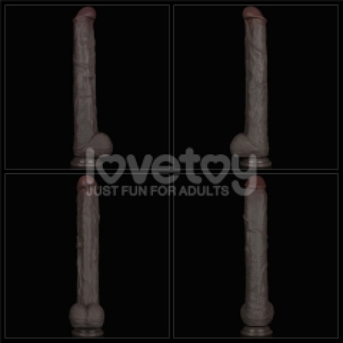 Фалоімітатор LoveToy Dual Layered Bendable Silicone Cock XXL 14.5 Black