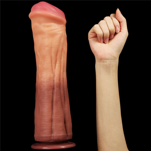 Фаллоимитатор LoveToy Dual-Layered Silicone Cock 12 Brown