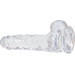 Прозрачный фаллоимитатор на присоске ADDICTION - Clear Dildo with Balls 7″, виброшар в подарок