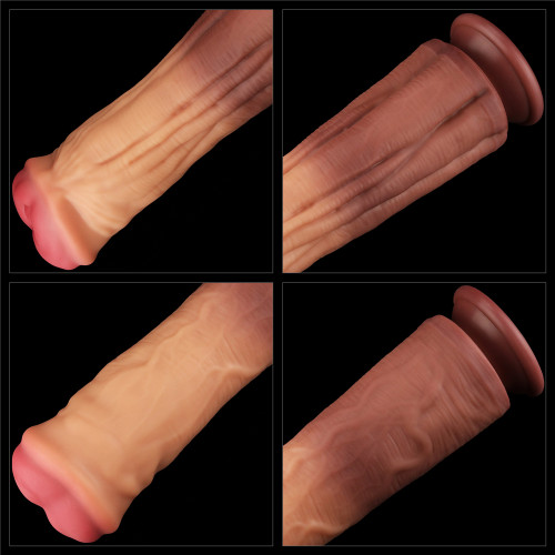 Фаллоимитатор LoveToy Dual-Layered Silicone Cock 12 Brown