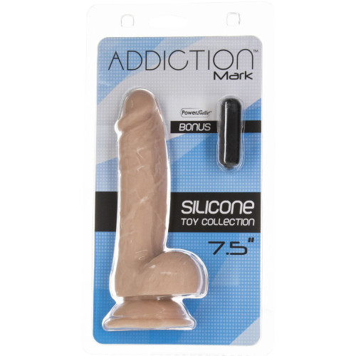 Реалистичный фаллоимитатор на присоске ADDICTION - Mark 7,5″ Dildo With Balls, Beige