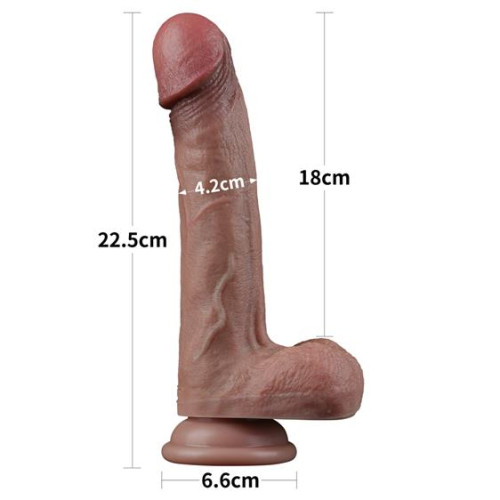 Фалоімітатор LoveToy Dual-Layered Silicone Cock 9 Brown 989