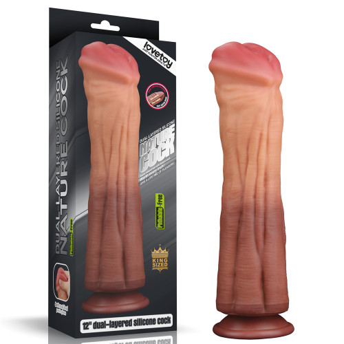 Фаллоимитатор LoveToy Dual-Layered Silicone Cock 12 Brown