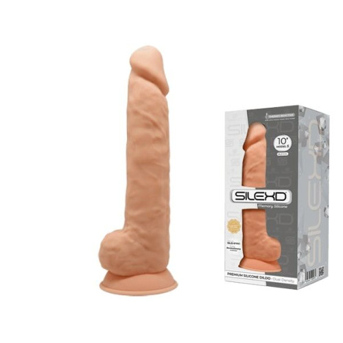 Фаллоимитатор реалистичный SilexD Arnold Flesh (MODEL 5 size 10in), двухслойный, силикон+Silexpan, диа