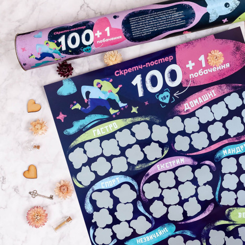 Скретч постер «100+1 свидание» (UA)