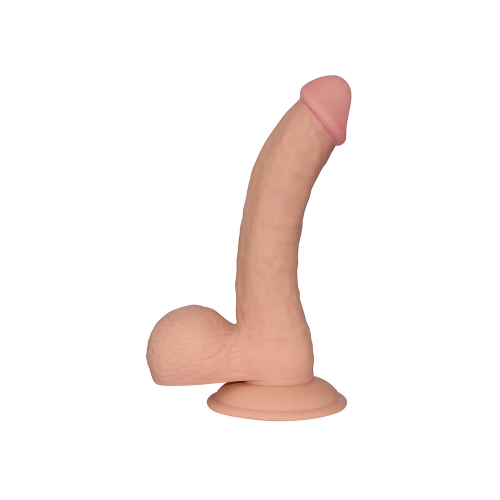 Фалоімітатор з мошонкою LoveToy Dildo The Ultra Soft Dude Тілесний 20 см