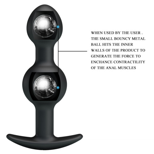 Анальная пробка Pretty Love silicone Anal balls Черная 10.4 см