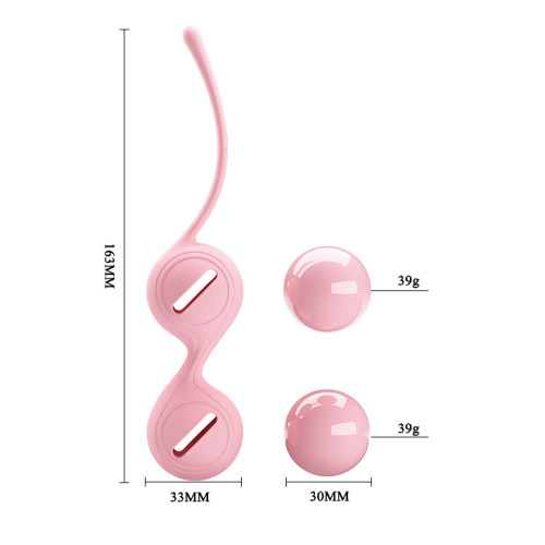 Вагинальные шарики Pretty Love Kegel Balls Розовые 3.2 см