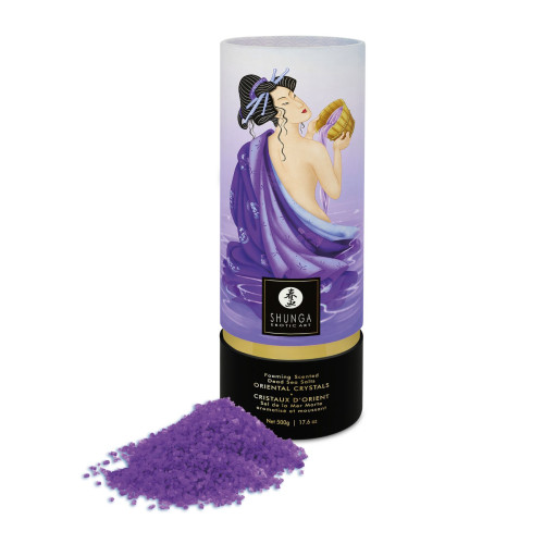 Пенящаяся соль для ванны Shunga Dead Sea salt Oriental Crystals — Exotic Fruits (500 г)
