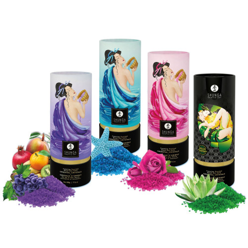 Пенящаяся соль для ванны Shunga Dead Sea salt Oriental Crystals — Exotic Fruits (500 г)