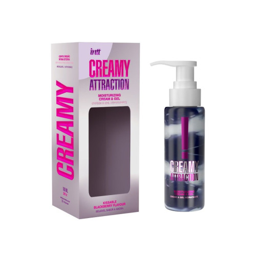 Зволожувальний крем-гель 2в1 Intt Creamy Attraction Blackberry 100мл, смак ожини, унісекс