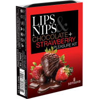 Подарочный набор Sensuva Lips & Nips Pleasure Kit - Chocolate Strawberry 2 x 4г