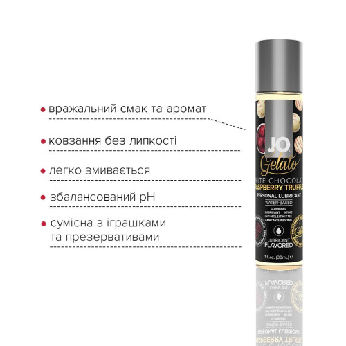 Мастило на водній основі System JO GELATO White Chocolate Raspberry 30 мл