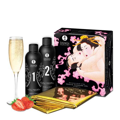 Гель для NURU масажу Shunga Oriental Body-to-Body Sparkling Strawberry Wine 2 x 225 мл