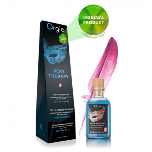 Набор Orgie съедобное массажное масло и перо САХАРНАЯ ВАТА 150 мл
