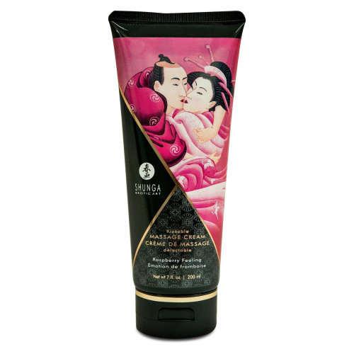 Съедобный массажный крем Shunga Kissable Massage Cream Raspberry Feeling 200 мл