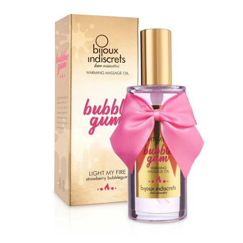 Розігрівальна олія Bijoux Indiscrets Light my Fire – Strawberry Bubblegum 100 мл